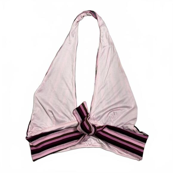 Princess Polly Purple Striped “Heartwood” Criss Cross Halter Crop Top- Size 6 - Picture 4 of 7